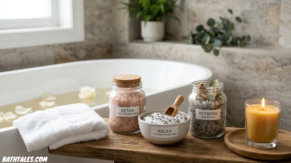 Epsom salt bath soaking